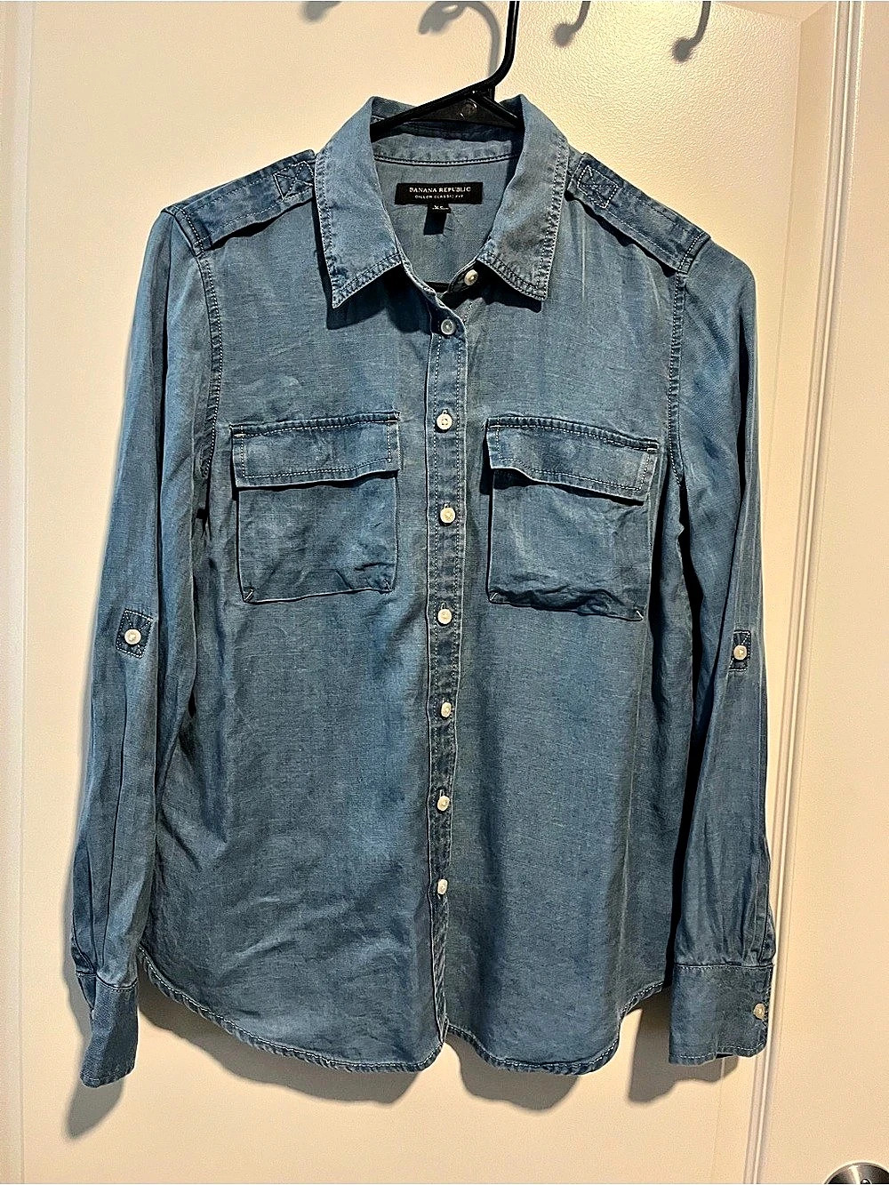Banana Republic Dillon Classic Fit Denim Shirt Blue XS